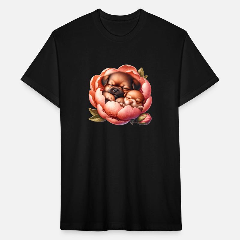 Dogs Sleeping In Flower