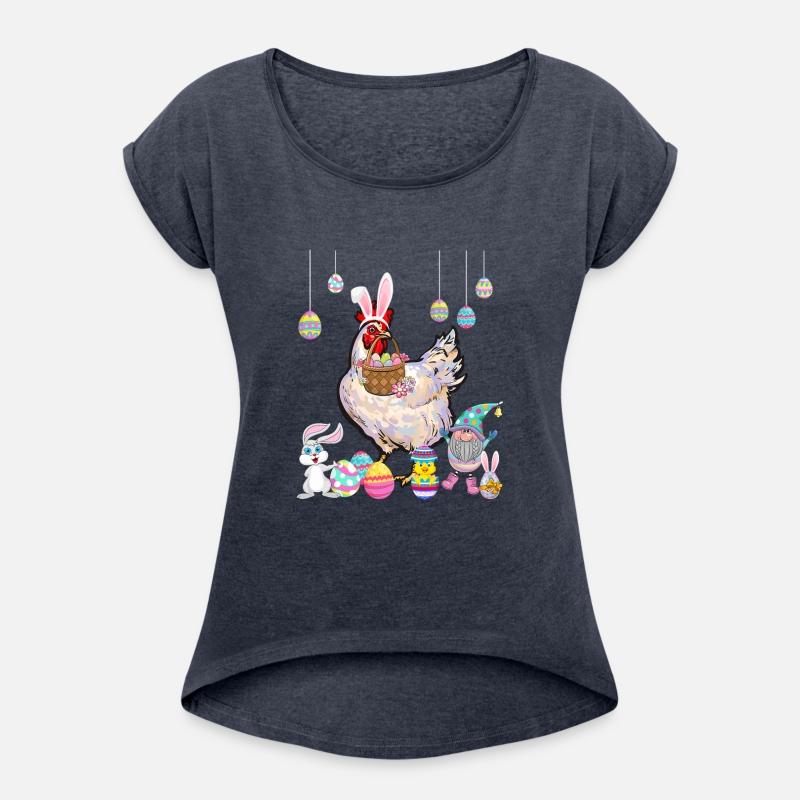 Easter Bunnies Chicken Hunting Eggs Basket With