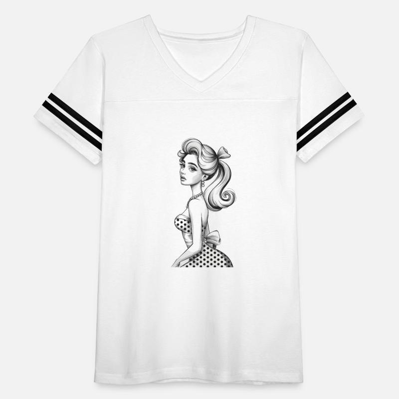 Elegant Retro Pin-Up Girl in Classic Polka Dots