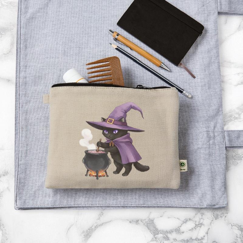 Enchanted Black Cat Witch Illustration