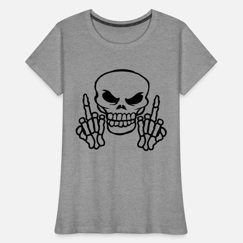 Evil skull middle finger