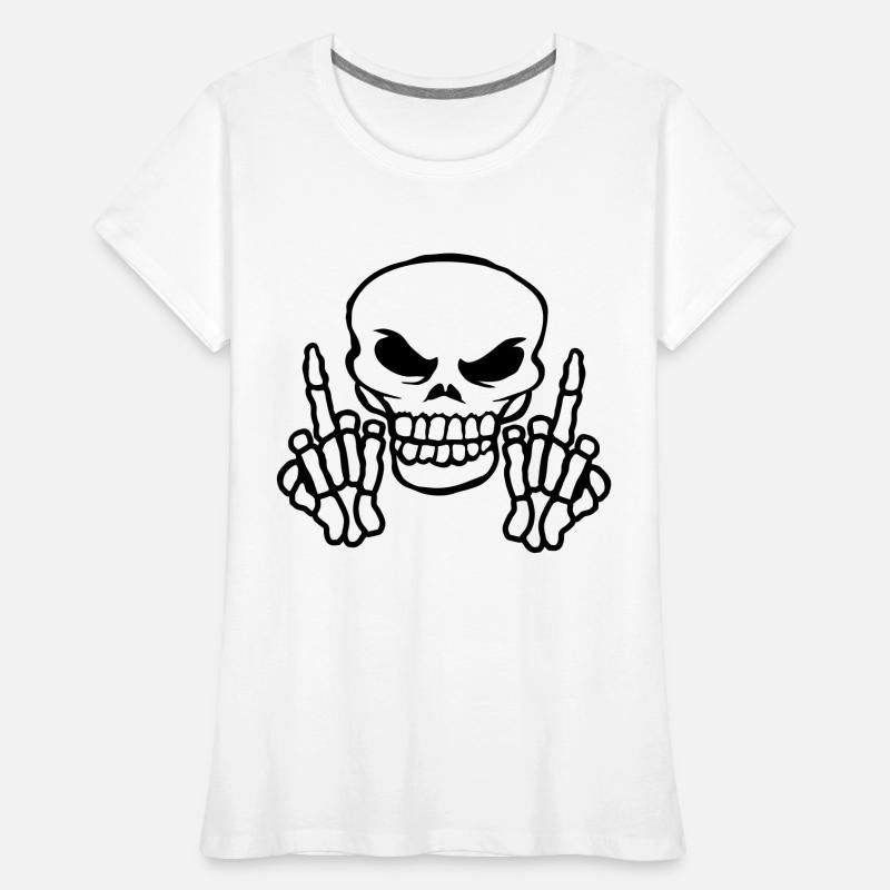Evil skull middle finger
