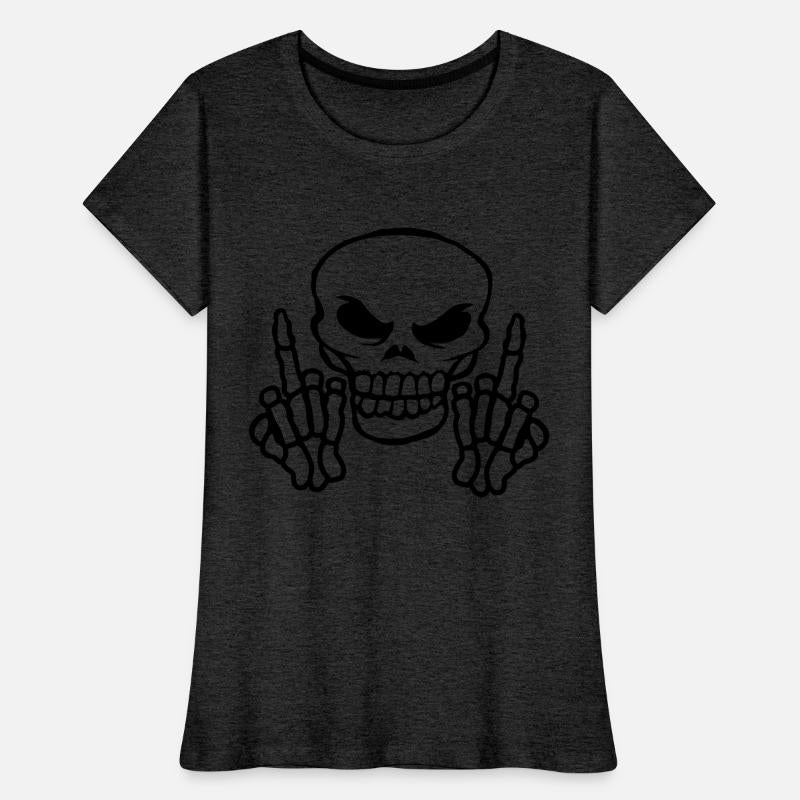 Evil skull middle finger