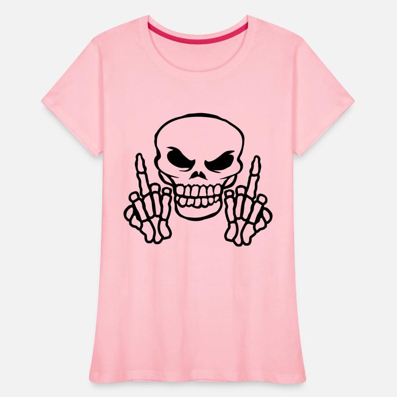 Evil skull middle finger
