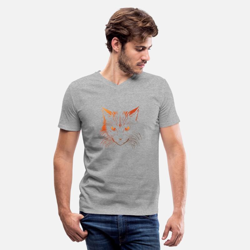 Fierce Orange-Eyed Cat Illustration