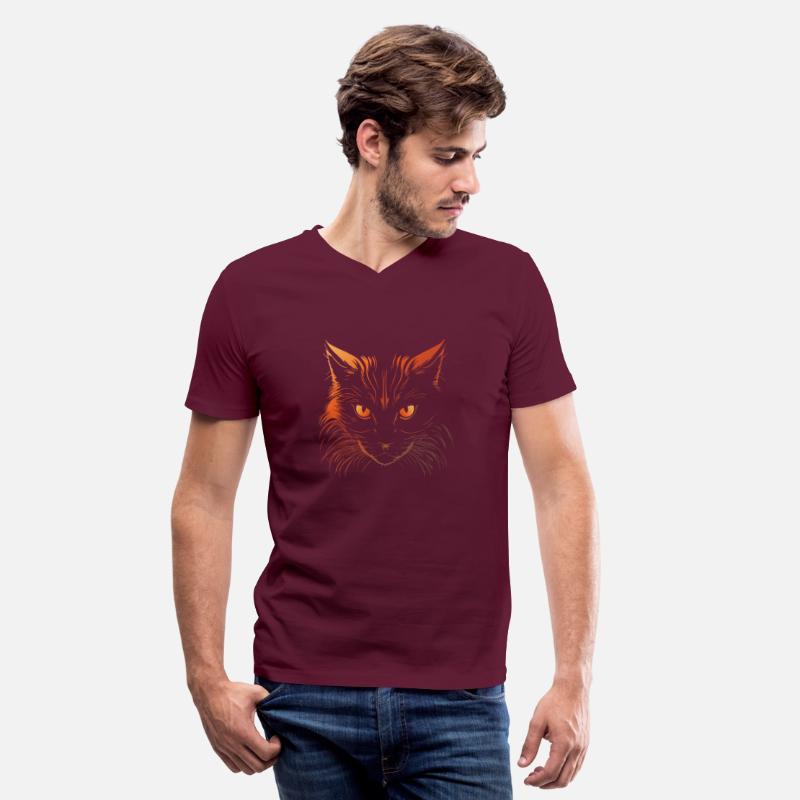 Fierce Orange-Eyed Cat Illustration