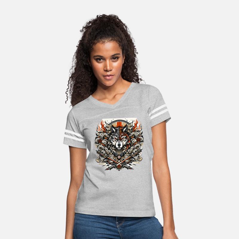 Fierce Tribal Wolf & Swords Tee