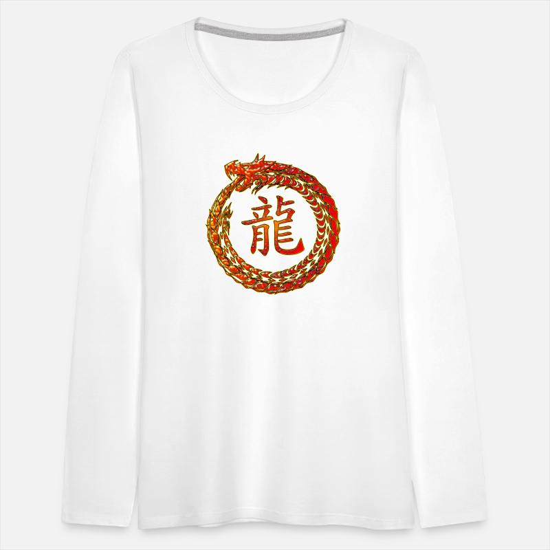 Fire Dragon In Circle with Chinese Dragon Symbol