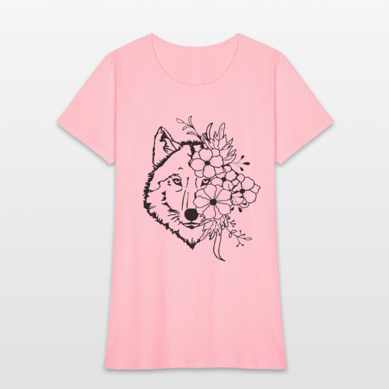 Floral Wolf Vintage Flowers Wolf Face for Wolves