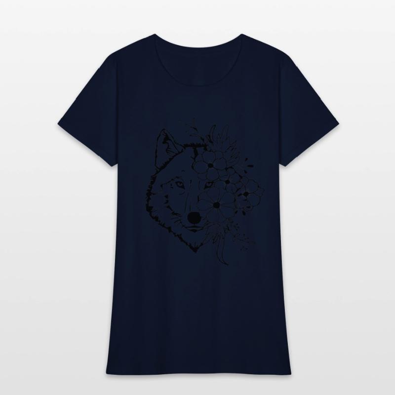 Floral Wolf Vintage Flowers Wolf Face for Wolves