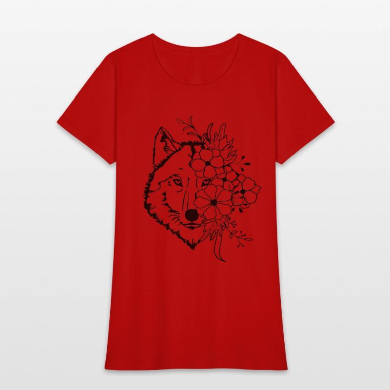Floral Wolf Vintage Flowers Wolf Face for Wolves