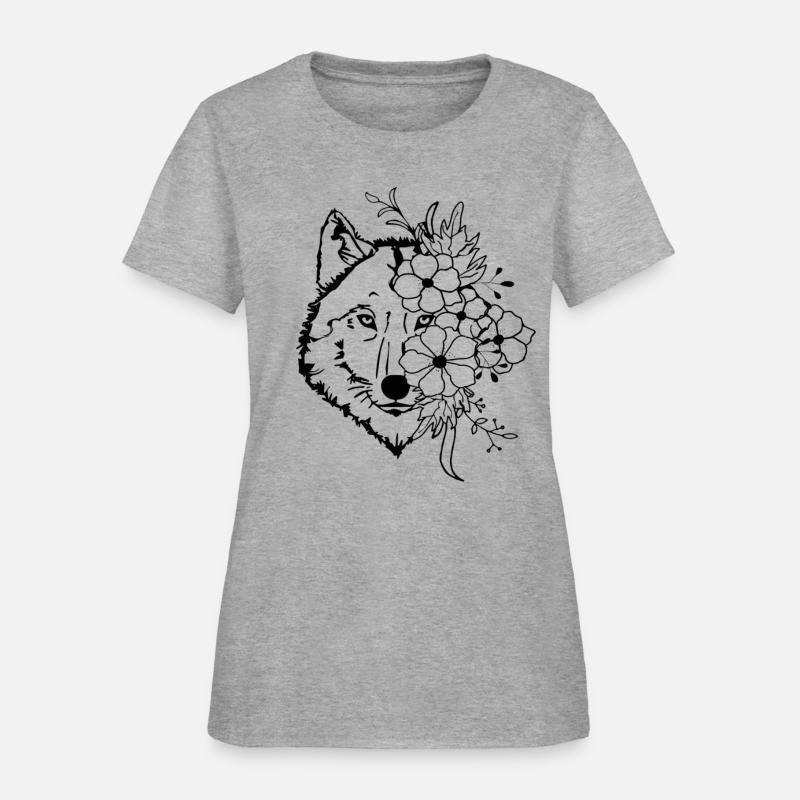 Floral Wolf Vintage Flowers Wolf Face for Wolves