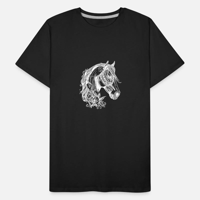 Flower Tattoo Horse Portrait Style