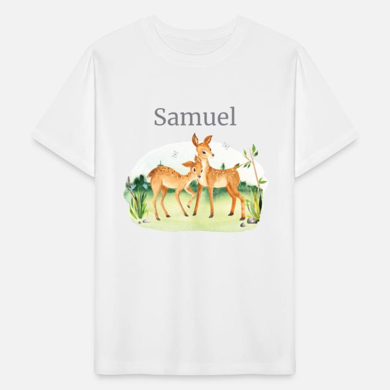 Forest Animal Deer Flowers Name Samuel