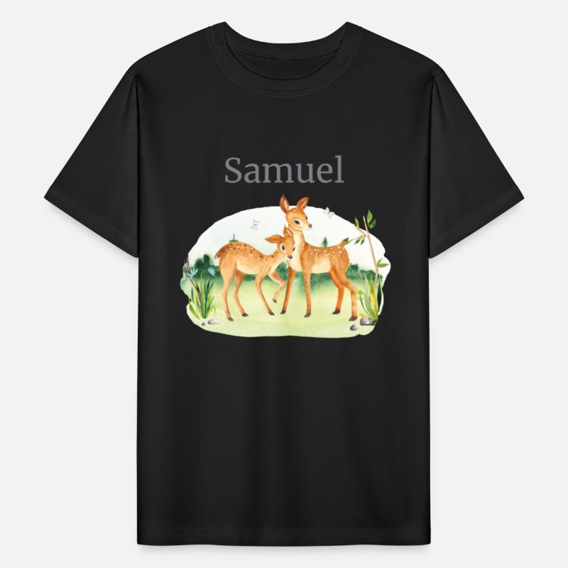 Forest Animal Deer Flowers Name Samuel