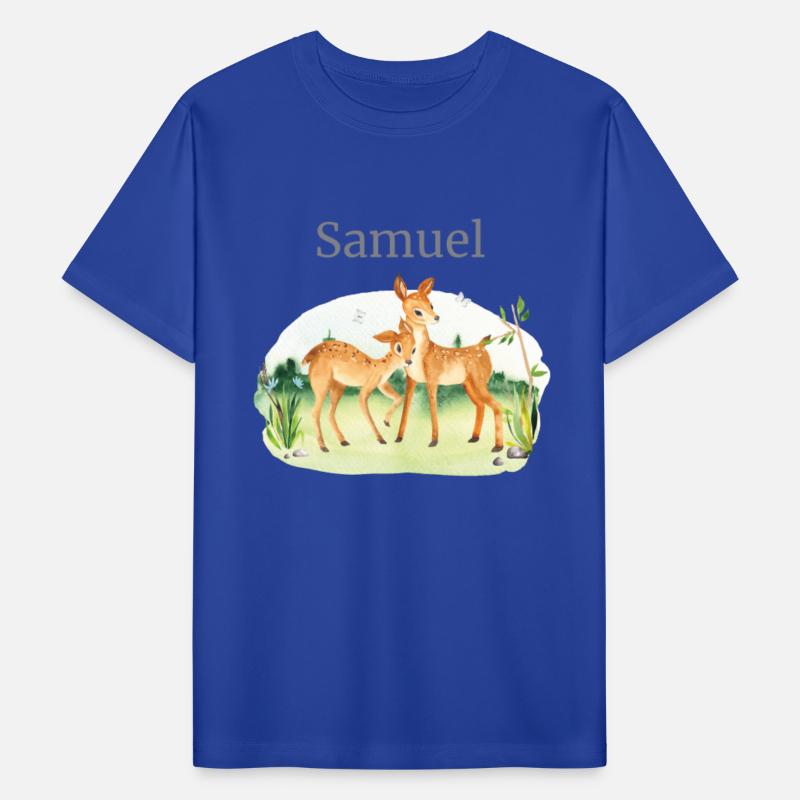 Forest Animal Deer Flowers Name Samuel