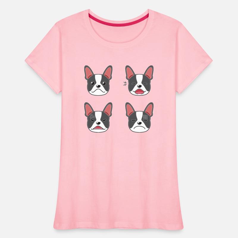 Funny Boston Terrier Dog Cartoon Faces