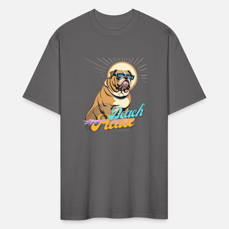 funny Bulldog Glasses beach please Nice Tee