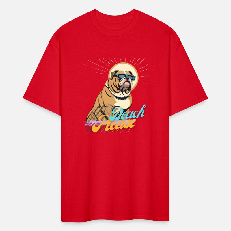 funny Bulldog Glasses beach please Nice Tee