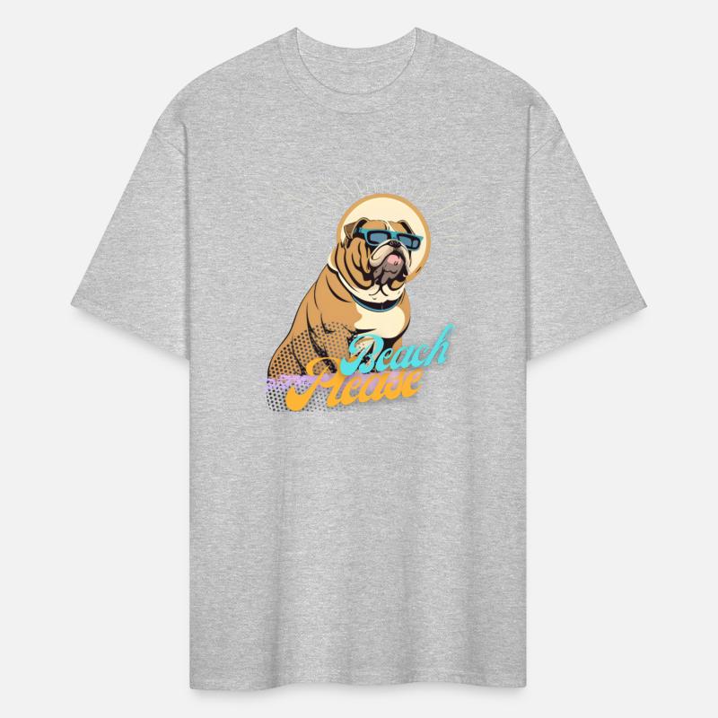 funny Bulldog Glasses beach please Nice Tee