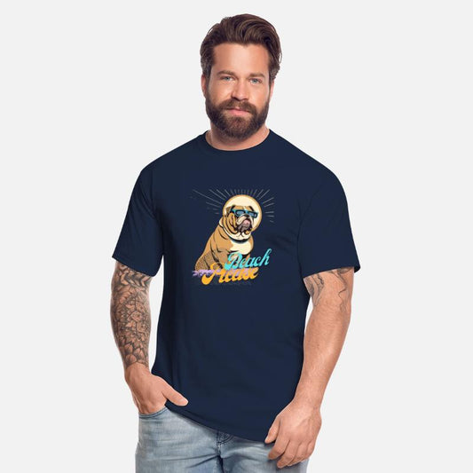 funny Bulldog Glasses beach please Nice Tee