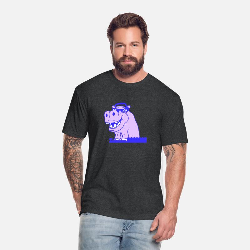 Funny DJ Cool Hippo Animal Mixing Music Party Club