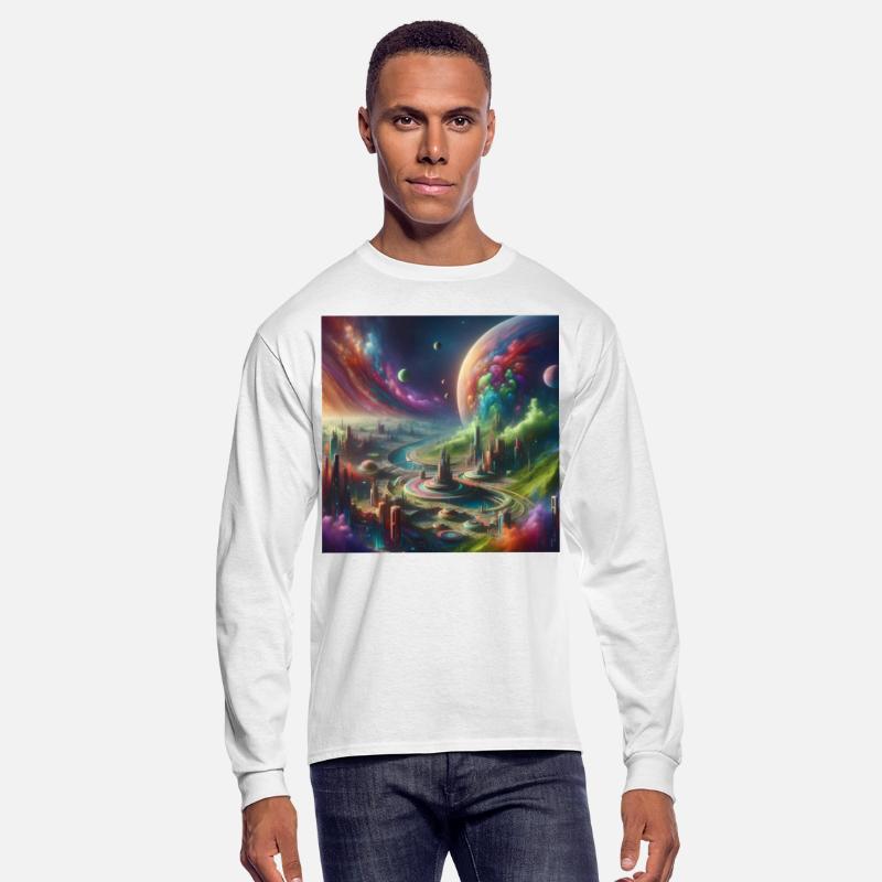 Futuristic Cosmic Cityscape Design Planet Sci-Fi