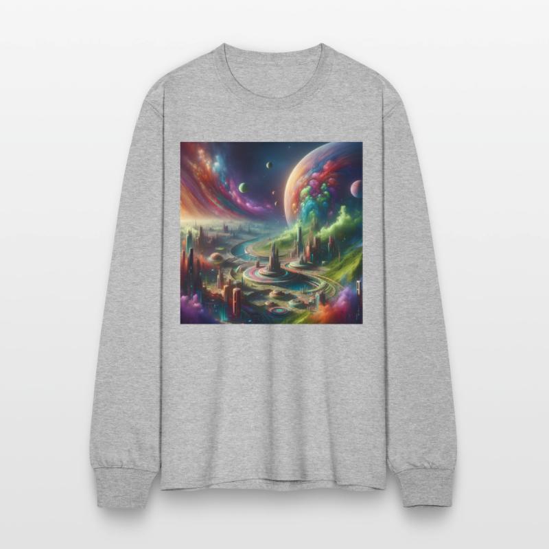 Futuristic Cosmic Cityscape Design Planet Sci-Fi