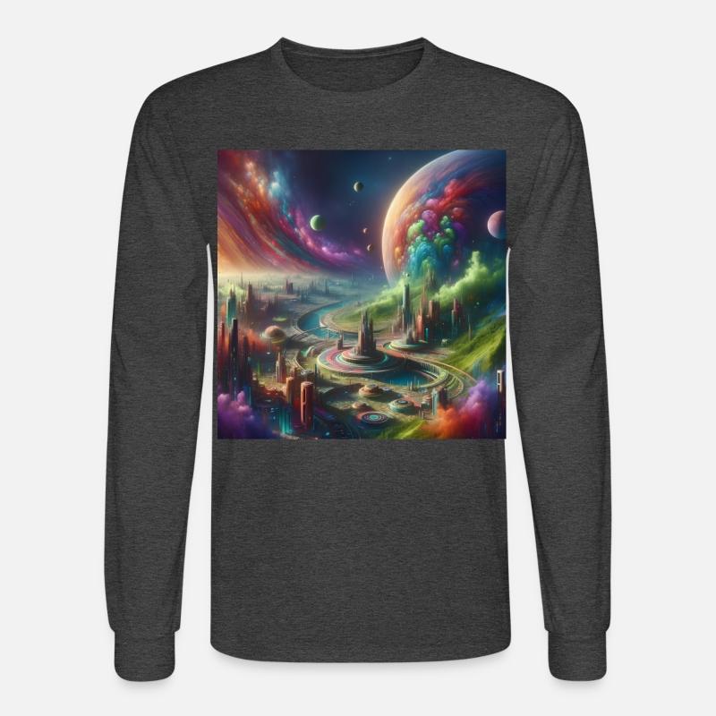 Futuristic Cosmic Cityscape Design Planet Sci-Fi