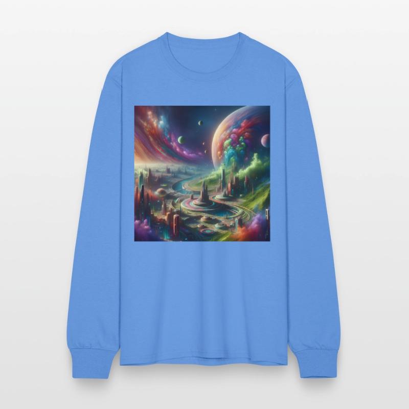 Futuristic Cosmic Cityscape Design Planet Sci-Fi