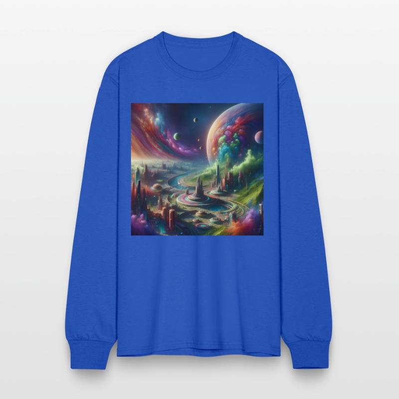 Futuristic Cosmic Cityscape Design Planet Sci-Fi