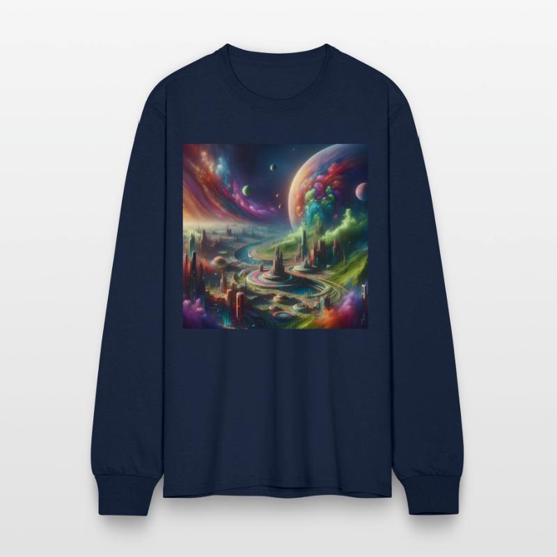 Futuristic Cosmic Cityscape Design Planet Sci-Fi