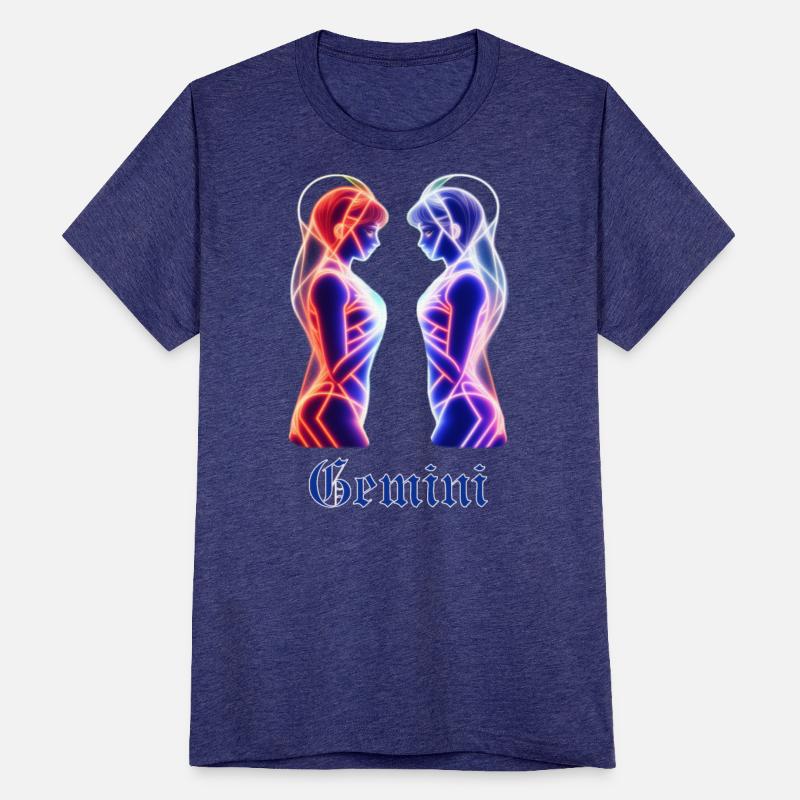 Gemini twins zodiac sign with gothic text