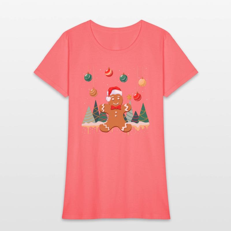 Gingerbread Man Cookie Snowy Christmas Ornaments