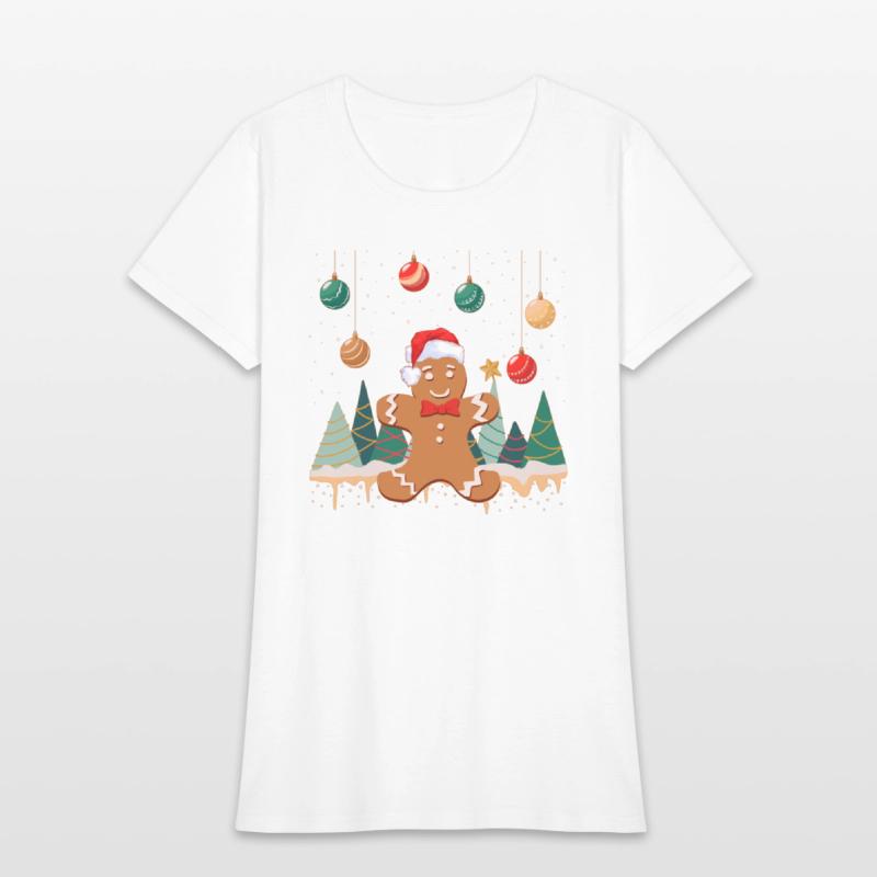 Gingerbread Man Cookie Snowy Christmas Ornaments