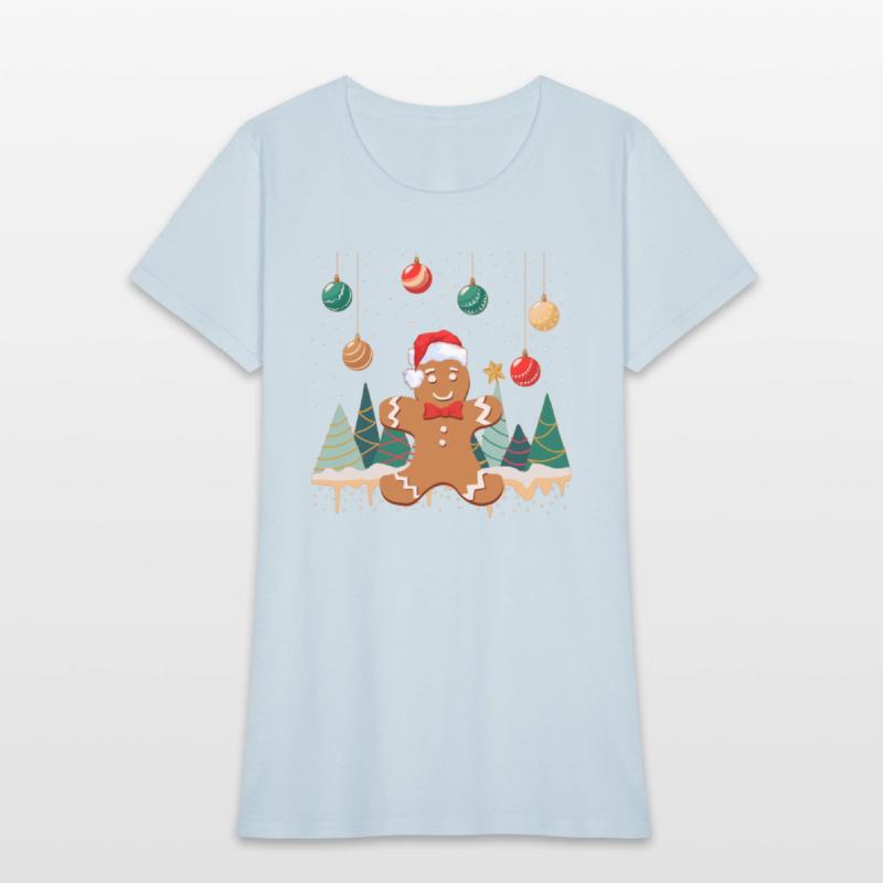 Gingerbread Man Cookie Snowy Christmas Ornaments