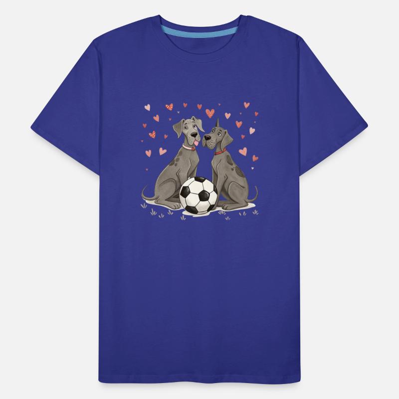 Great Dane with soccer ball for Valentine's Day