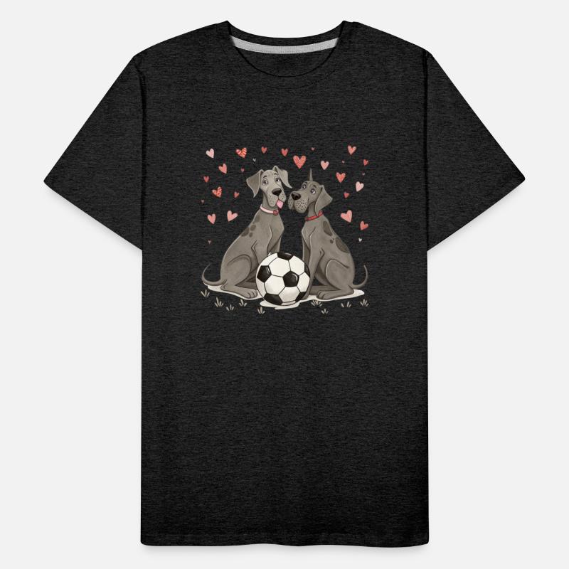 Great Dane with soccer ball for Valentine's Day