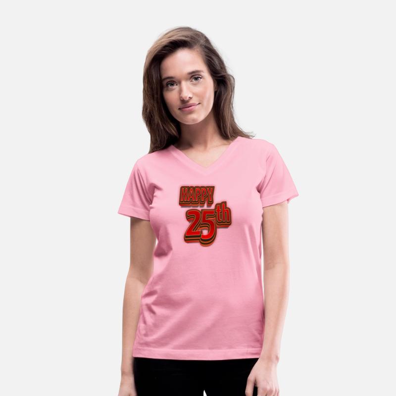 Happy 25th Birthday greeting text typography in 3D