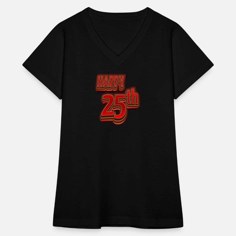 Happy 25th Birthday greeting text typography in 3D