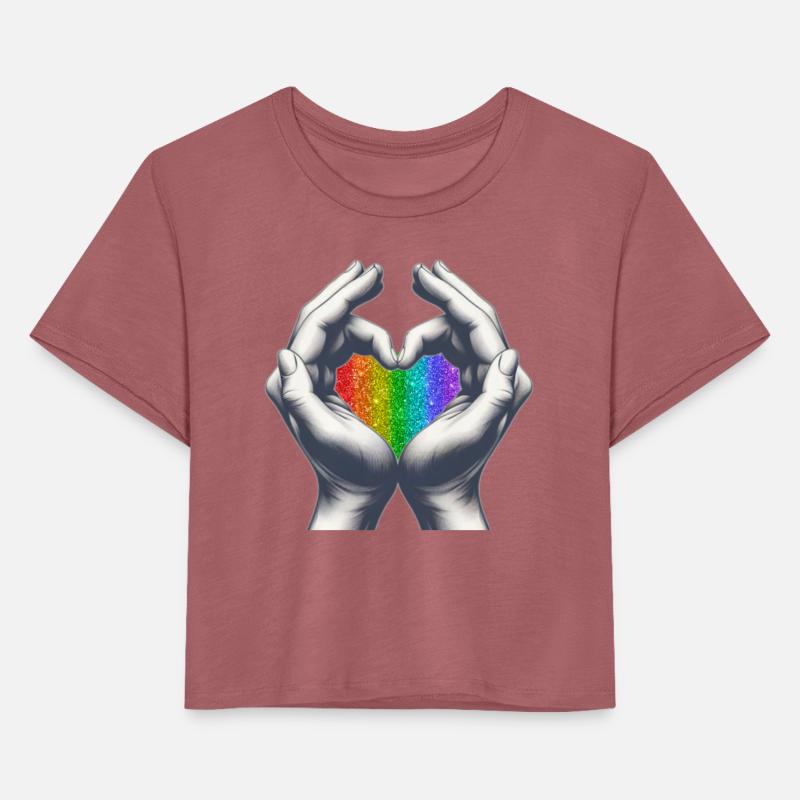 Heart Hands Symbol - Vertical Pride Flag