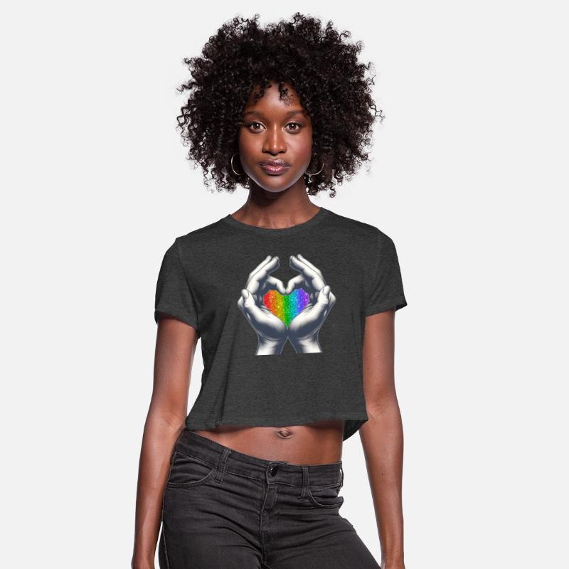 Heart Hands Symbol - Vertical Pride Flag