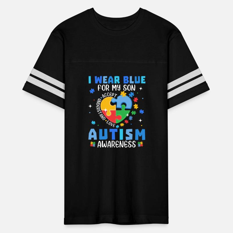 Heart I Wear Blue For My Son Autism Awareness