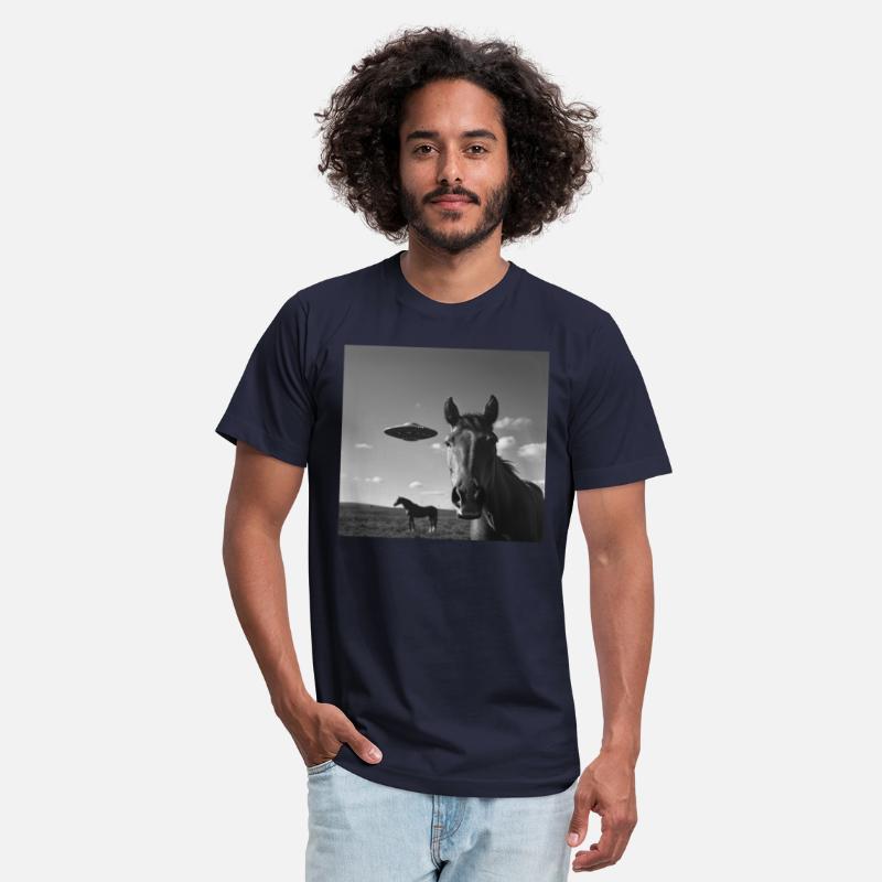 Horse Selfie with UFO Weird 50s Photo 2