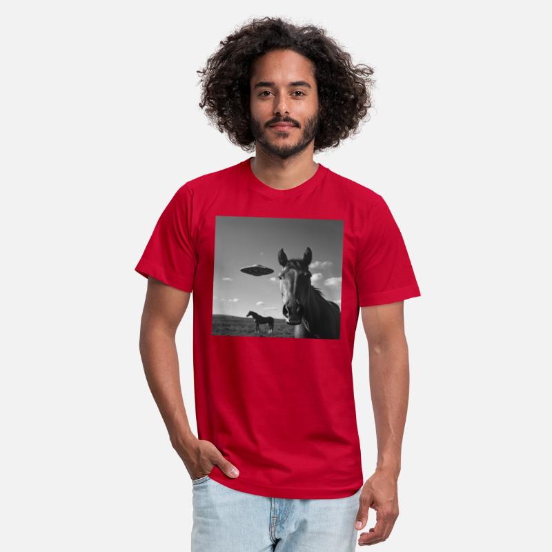 Horse Selfie with UFO Weird 50s Photo 2