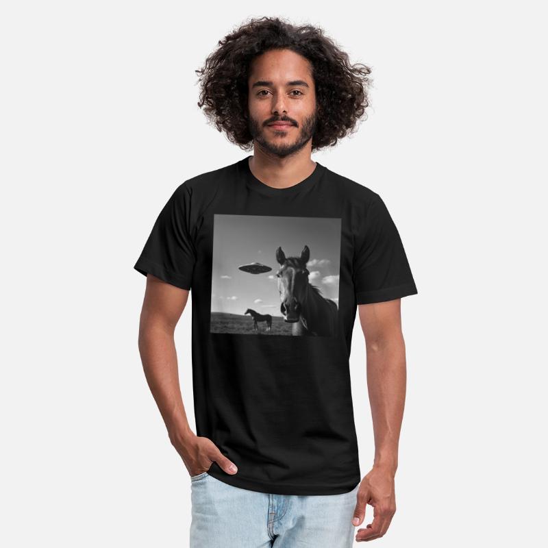 Horse Selfie with UFO Weird 50s Photo 2