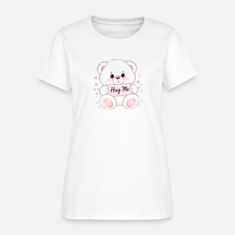 Hug Me Teddy – Cute Fluffy Bear T-Shirt for Girls