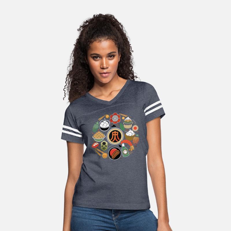 Japanese Cuisine Circle Retro Design T-Shirt