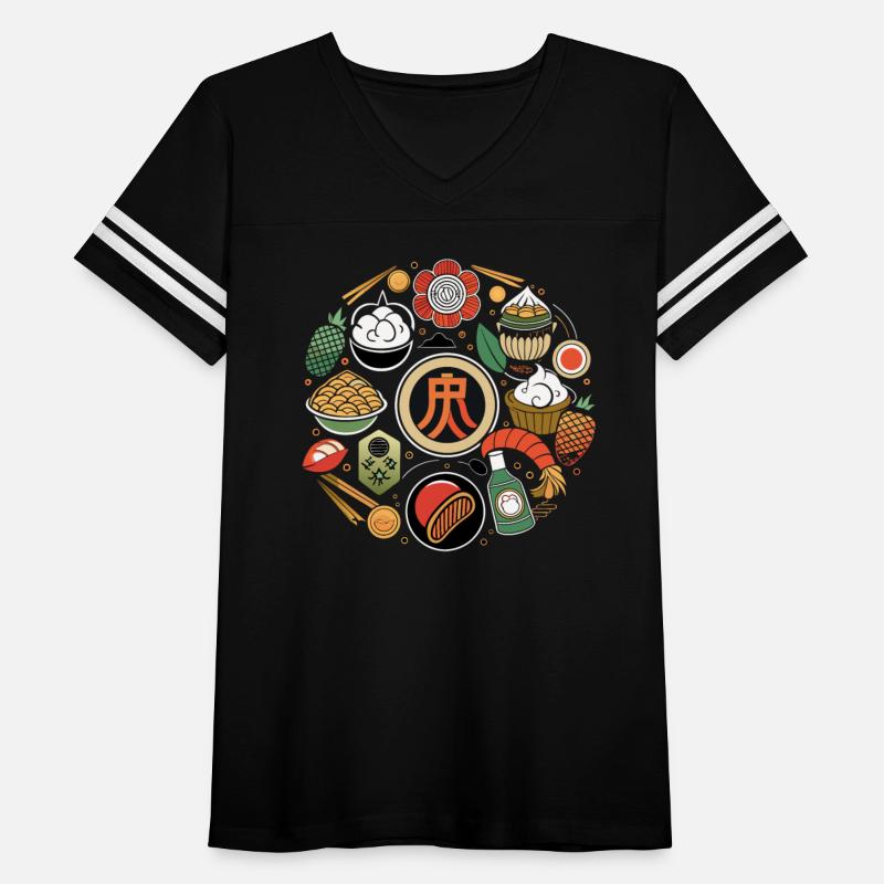 Japanese Cuisine Circle Retro Design T-Shirt