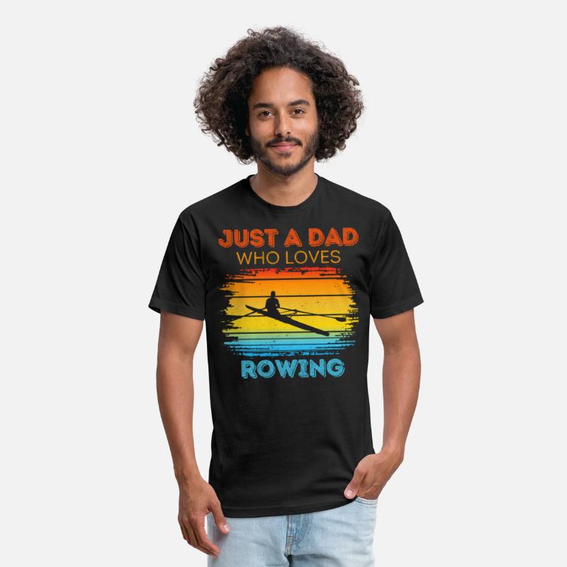 Just A Dad Who Loves Rowing Retro Sunset